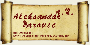 Aleksandar Marović vizit kartica